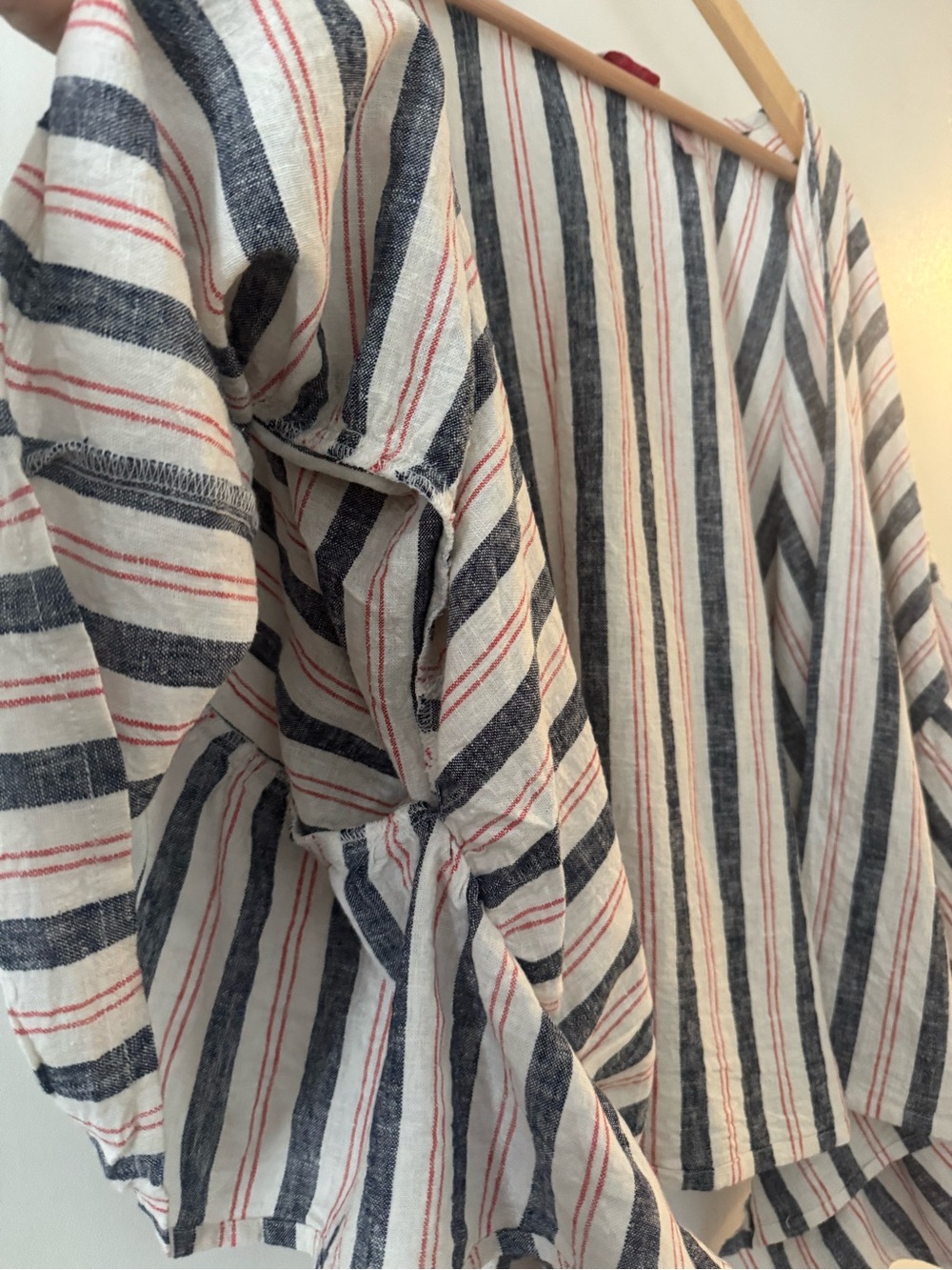 Laurie Felt Striped Linen Blend Boho Kimono Cardigan XXL - Picture 4 of 7